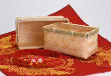 Load image into Gallery viewer, PRE-ORDER Sakuna Of Rice and Ruin - Bamboo Wicker Lunch Box + Cloth Wrap Set